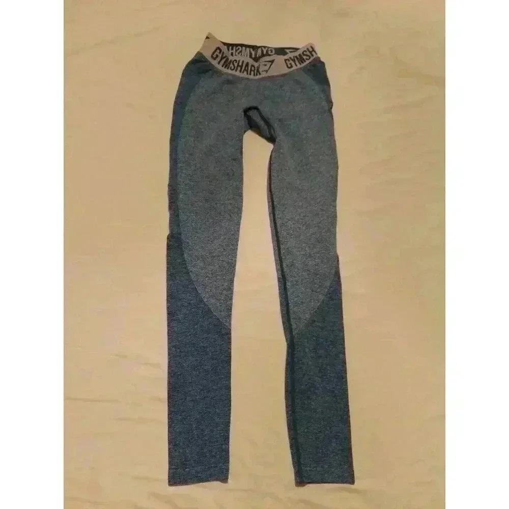 Gymshark Women's Leggings XS Blue Nylon with Polyester Cropped